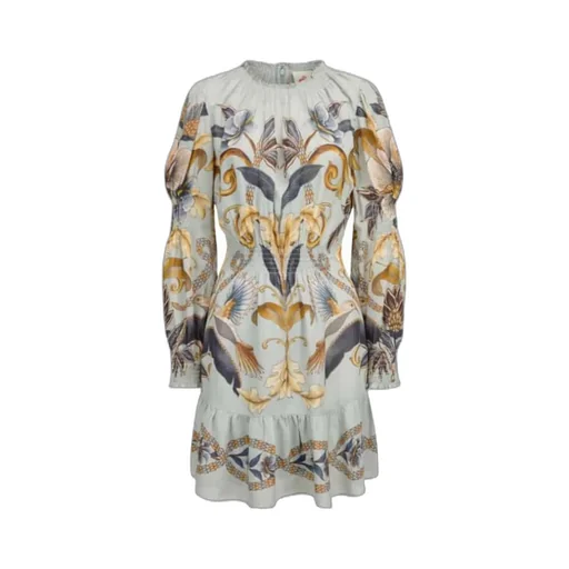 Ruffled Long-Sleeve Mini Dress