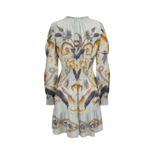 Ruffled Long-Sleeve Mini Dress