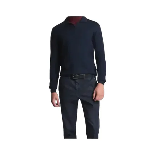 Wool Knit Zip Polo Shirt