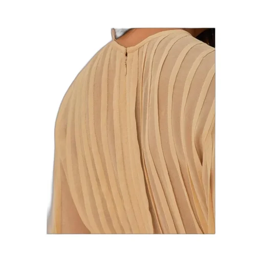 Ruffled-Trim Pleated Blouse