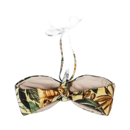 Tropical-Print Halterneck Bikini Top