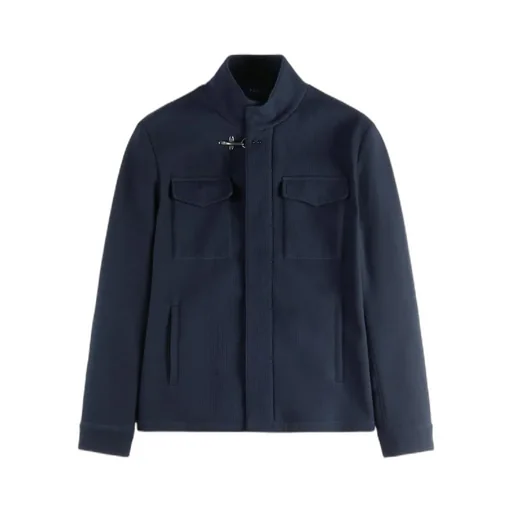 Pocket-Detailed Waffle-Knit Jacket