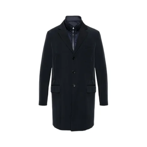 Layered Single-Row Button Coat