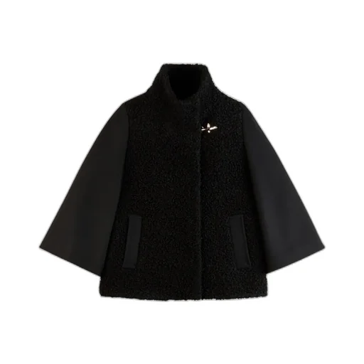 Bouclé-Detailed Coat
