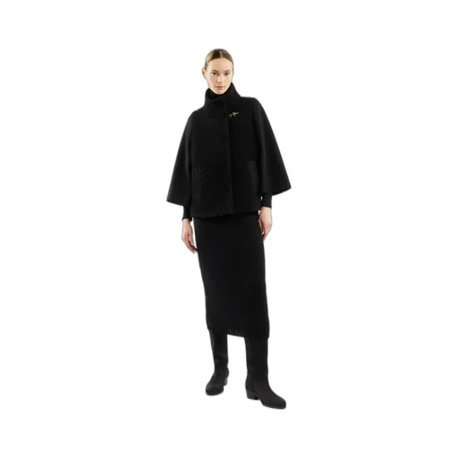 Bouclé-Detailed Coat