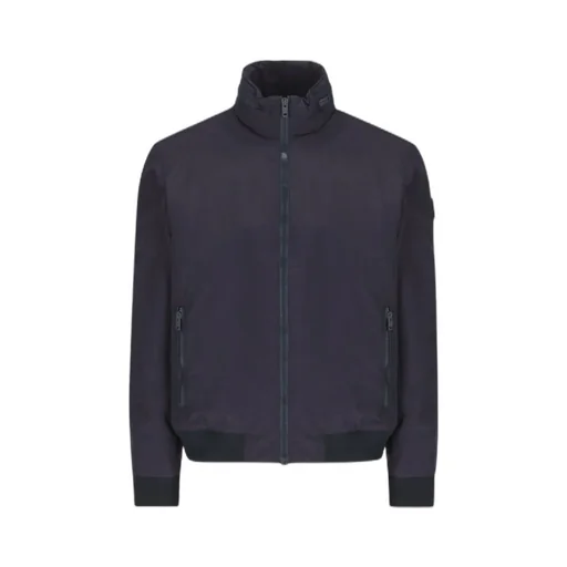 High-Neck Zip-Front Bomber Jacket