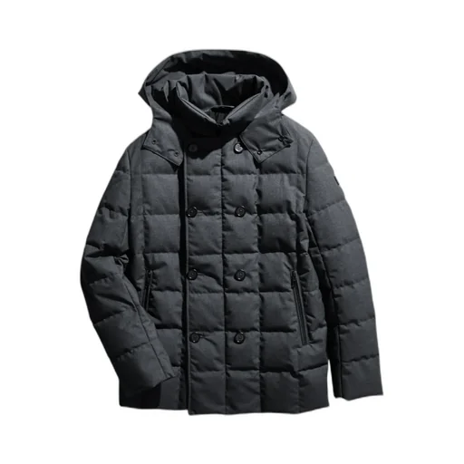 Long-Sleeved Quilted Down Jacket