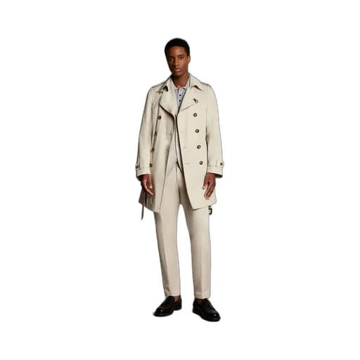 Double-Breasted Belted Trench Coat