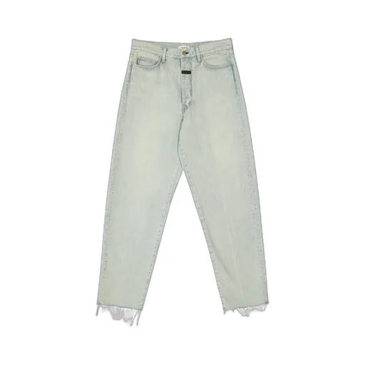 Straight-Leg Frayed-Edge Jeans