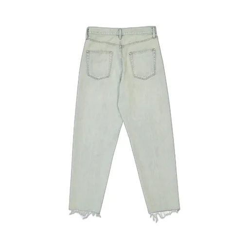 Straight-Leg Frayed-Edge Jeans