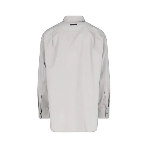 Long-Sleeved Curved Hem Shirt