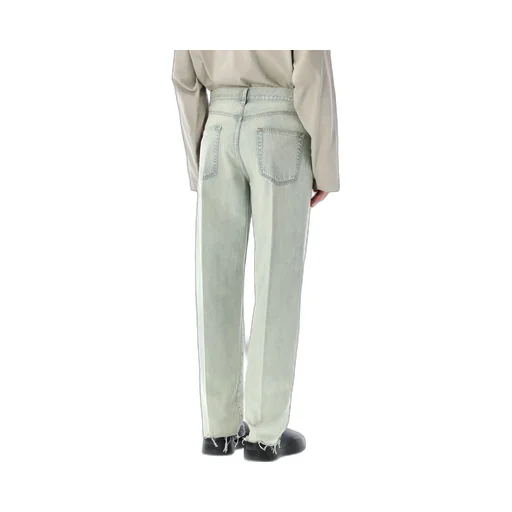 Straight-Leg Frayed-Edge Jeans