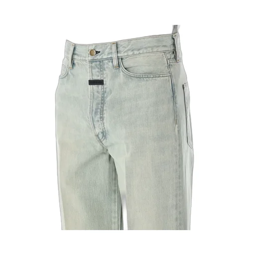 Straight-Leg Frayed-Edge Jeans