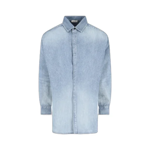 Curved Hem Denim Shirt