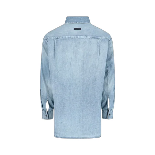 Curved Hem Denim Shirt