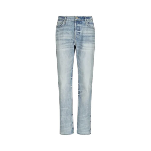 Stonewashed Straight-Leg Denim Trousers
