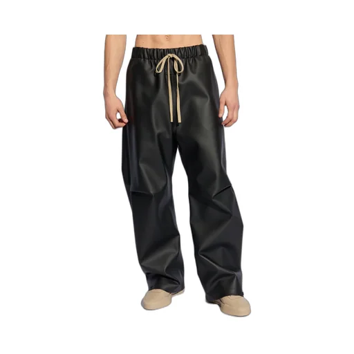 Pleated Wide-Leg Drawstring Trousers