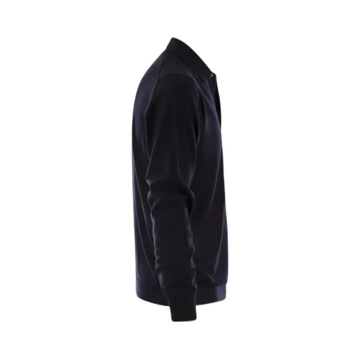 Virgin Wool Long-Sleeve Polo Shirt