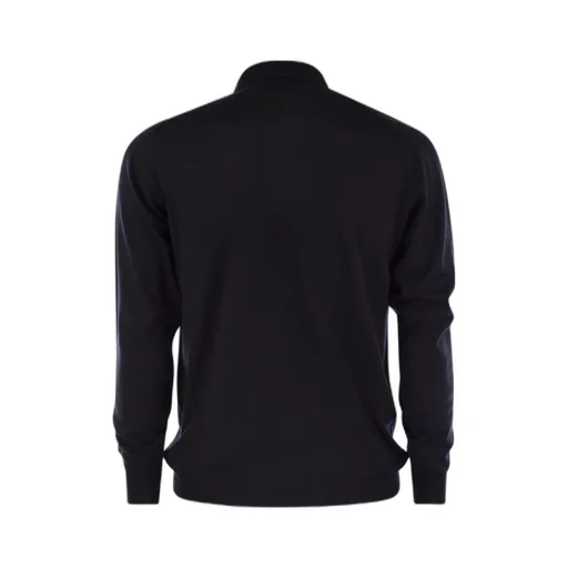Virgin Wool Long-Sleeve Polo Shirt