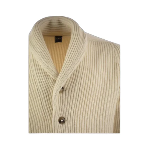 Ribbed Shawl Lapel Cardigan