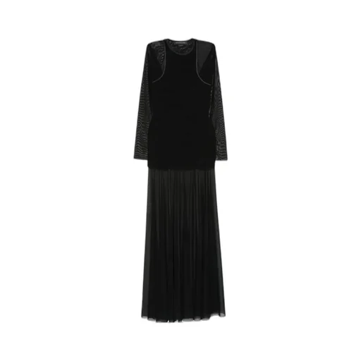 Sheer Layered Long Dress