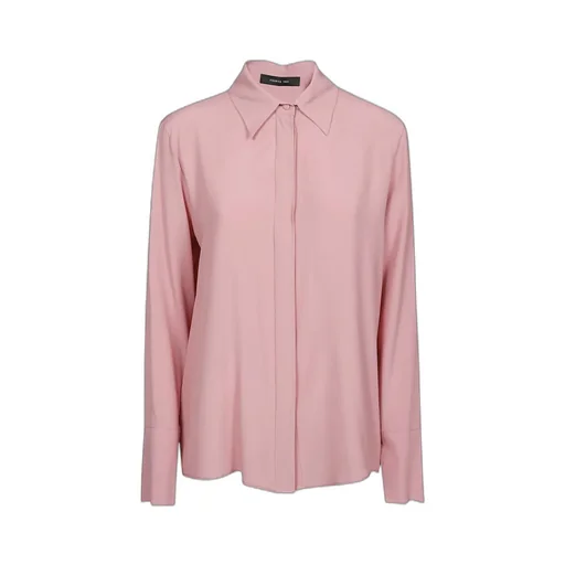 Classic-Collar Crepe Shirt