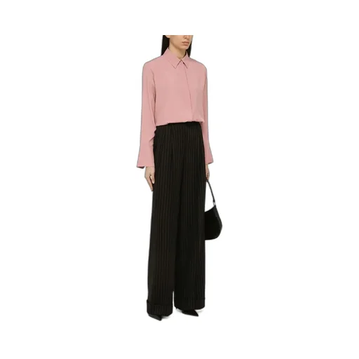 Classic-Collar Crepe Shirt