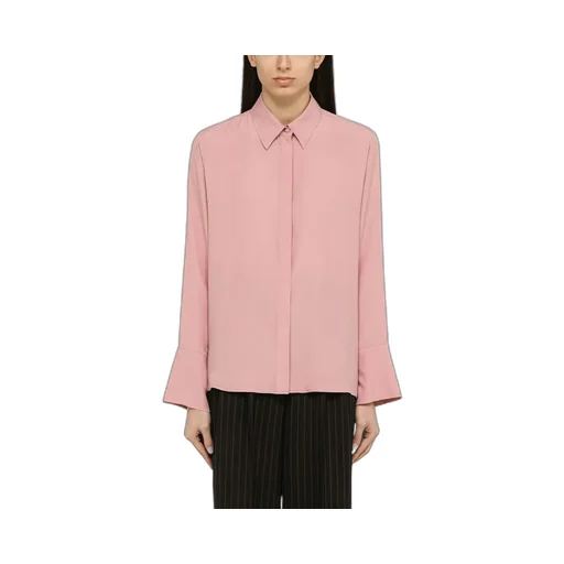 Classic-Collar Crepe Shirt