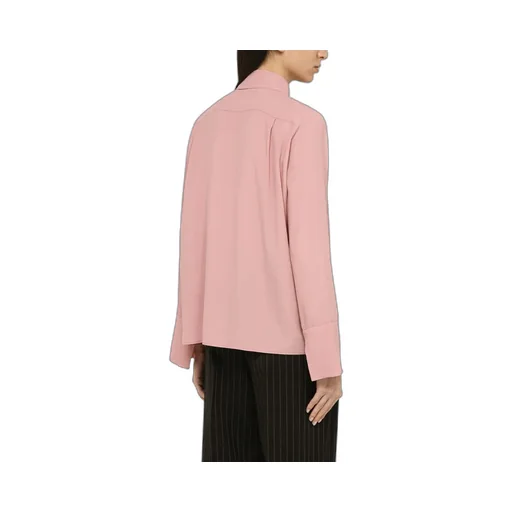 Classic-Collar Crepe Shirt