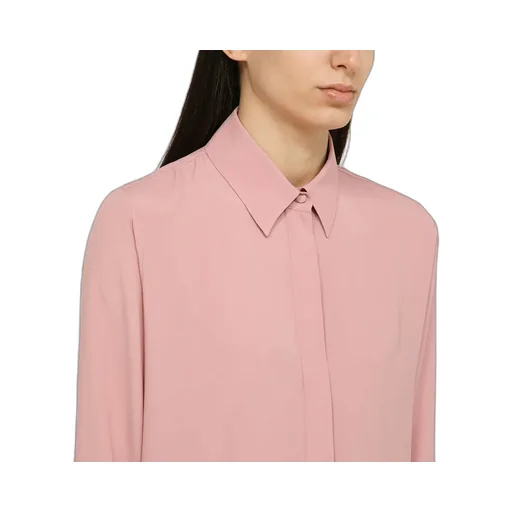 Classic-Collar Crepe Shirt