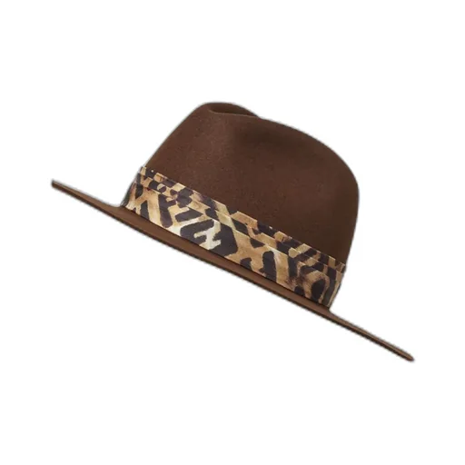 Logo Leopard Printed Felt Hat