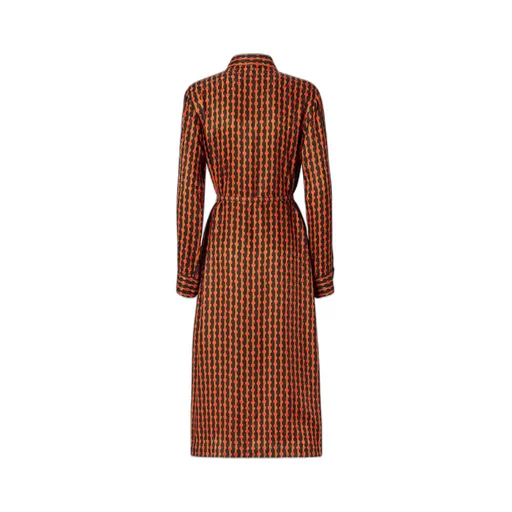 Red And Black Fendi Dots Jacquard Silk Dress