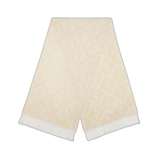 Ff Jacquard Fringed-Edge Scarf