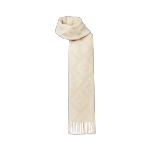 Ff Jacquard Fringed-Edge Scarf