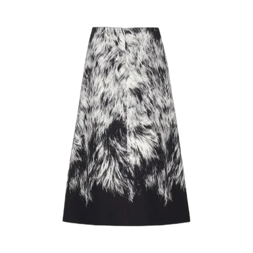 Frosted Fauna Wool And Silk Skirt