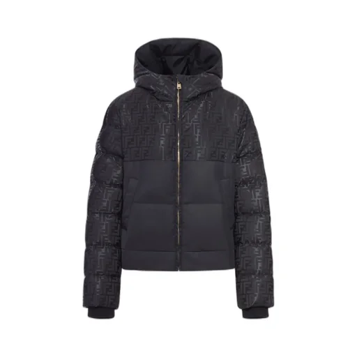 Ff Jacquard Hooded Padded Jacket