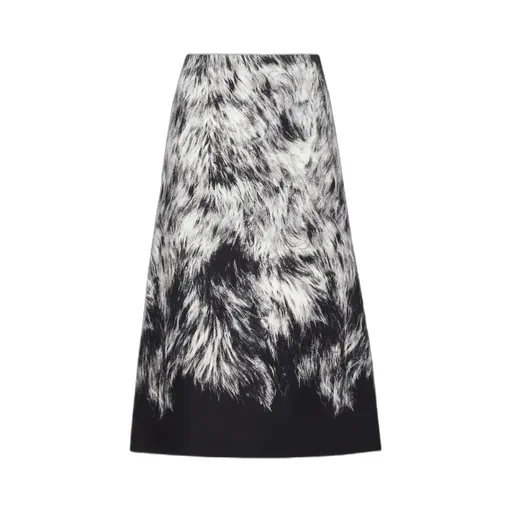 Frosted Fauna Wool And Silk Skirt