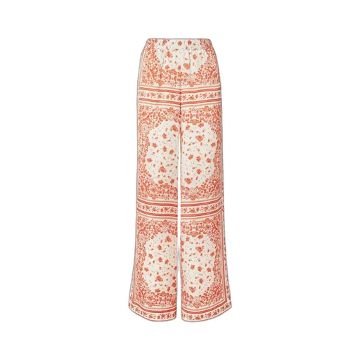Coral Bandana Printed Wide-Leg Trousers