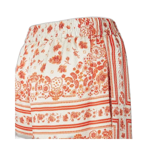 Coral Bandana Printed Wide-Leg Trousers