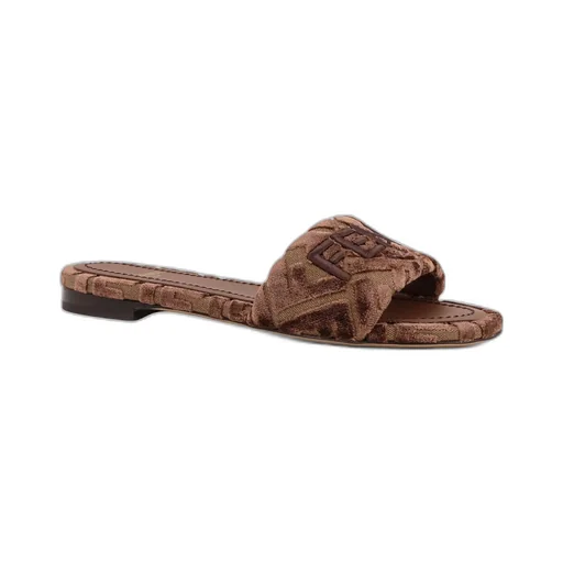 Ff Flocked Slip-On Sandals