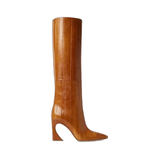 Beige Hagfish Leather Boots