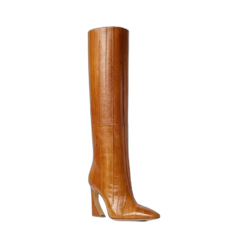 Beige Hagfish Leather Boots