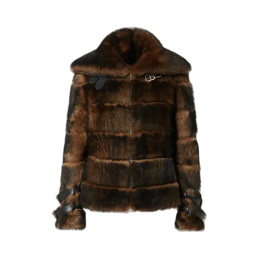 Buckle Detailed Zip-Up Jacket
