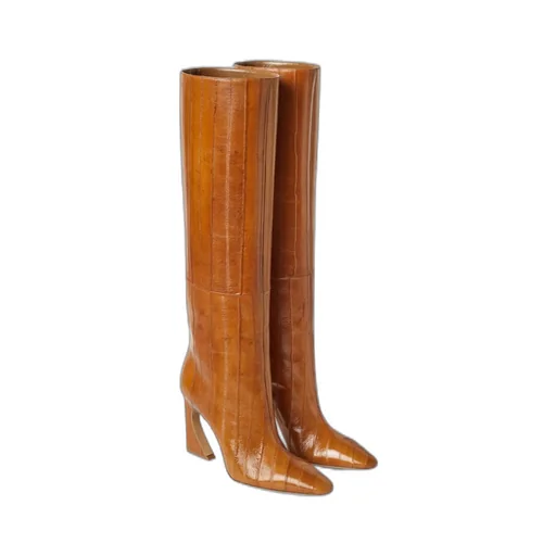 Beige Hagfish Leather Boots