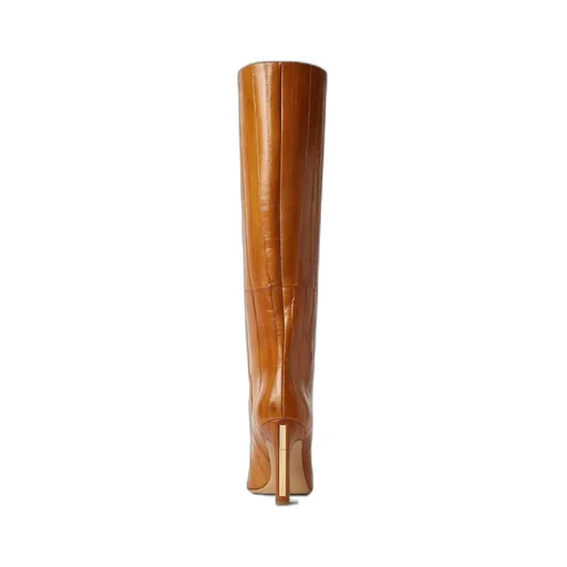Beige Hagfish Leather Boots