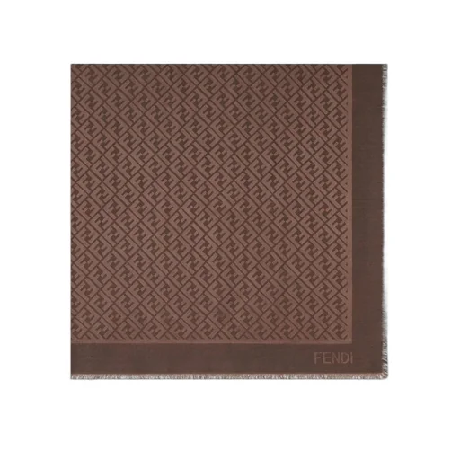 Ff Jacquard Fringed-Edge Scarf