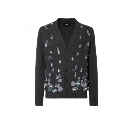 Gray Cashmere And Wool Cardigan