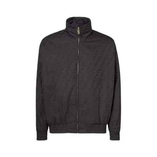 Ff Jacquard Zipped Bomber Jacket