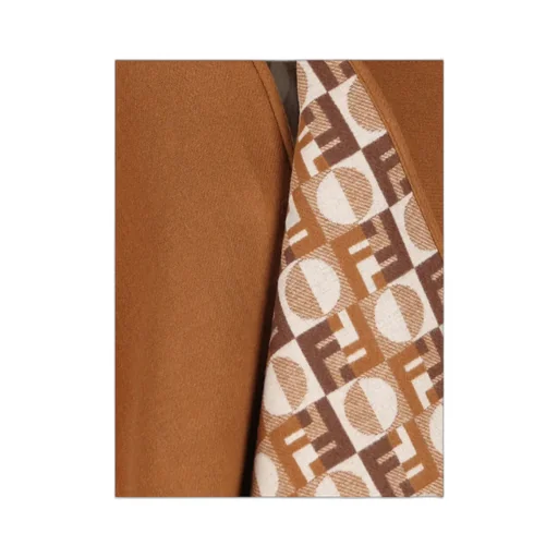 Ff Jacquard Fringed-Edge Cape