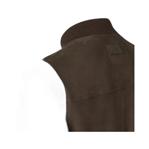 Cashmere And Brown Suede Bomber